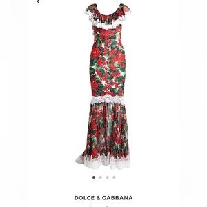 Dolce & Gabbana Floral Ruffle Maxi Dress